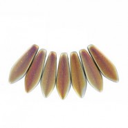 Czech Glass Daggers beads 5x16mm Jet marea full matted 23980-28073